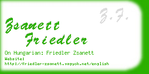 zsanett friedler business card